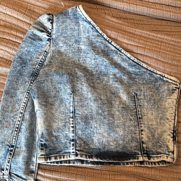 Retrofete Mara Acid Wash Denim Top - Picture 8 of 11